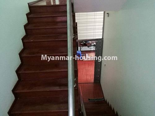 Myanmar real estate - for rent property - No.4108 - A Good Landed house with decoration for rent in Yan Kin Towship. - stairs to upstairs