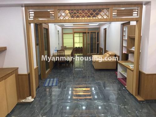 Myanmar real estate - for rent property - No.4112 - New Condo room for rent in Ahlone. - living room