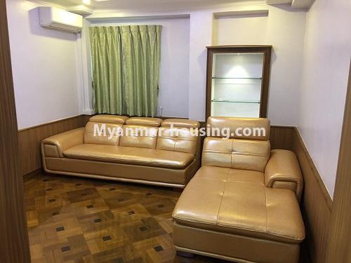Myanmar real estate - for rent property - No.4112 - New Condo room for rent in Ahlone. - living room