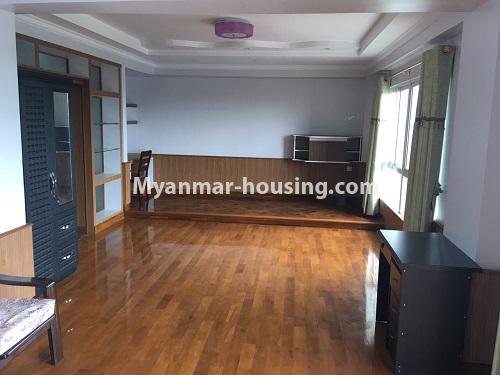 Myanmar real estate - for rent property - No.4112 - New Condo room for rent in Ahlone. - living room area