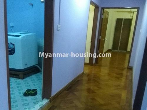 Myanmar real estate - for rent property - No.4117 - Condo room for rent in Kamaryut . - bathroom and hallway