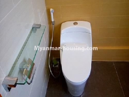 Myanmar real estate - for rent property - No.4118 - Penthouse Condo room for rent in Hlaing. - Toilet 