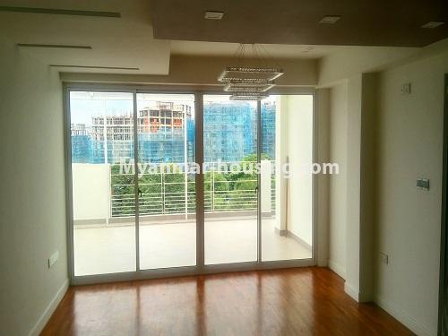 Myanmar real estate - for rent property - No.4118 - Penthouse Condo room for rent in Hlaing. - balcony view