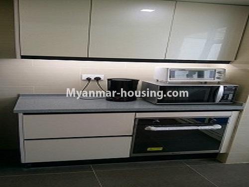 Myanmar real estate - for rent property - No.4118 - Penthouse Condo room for rent in Hlaing. - kitchen room