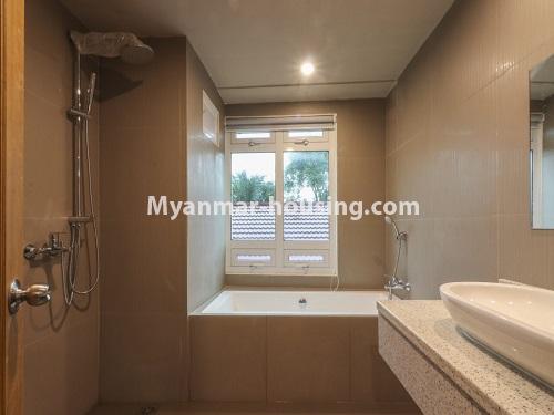 Myanmar real estate - for rent property - No.4118 - Penthouse Condo room for rent in Hlaing. - bathroom