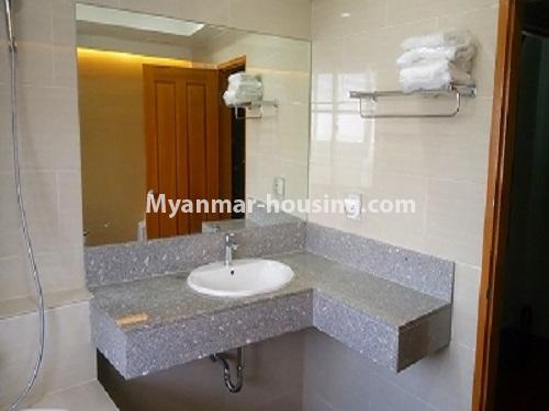 Myanmar real estate - for rent property - No.4118 - Penthouse Condo room for rent in Hlaing. - bathroom