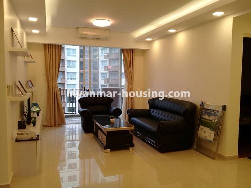 Myanmar real estate - for rent property - No.4119 - Nice condo room for rent in Star City . - Living room
