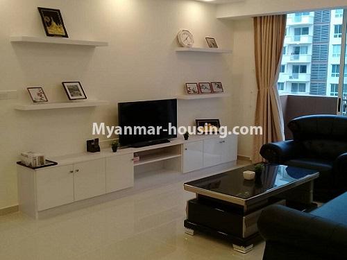 Myanmar real estate - for rent property - No.4119 - Nice condo room for rent in Star City . - Living room