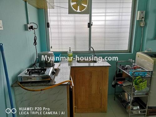 Myanmar real estate - for rent property - No.4133 - Top Condo room  for rent in Pazundaung. - Kitchen room