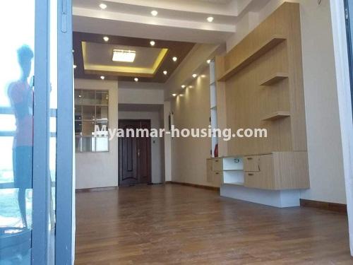 Myanmar real estate - for rent property - No.4147 - New condo room for rent in Ahlone. - living room
