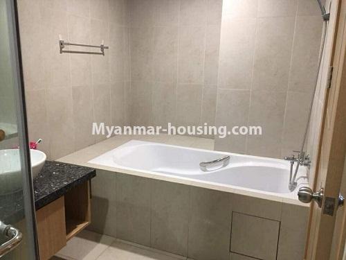 Myanmar real estate - for rent property - No.4150 - Hill Top Vista Condo room for rent in Ahlone! - bathtub