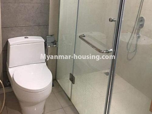 Myanmar real estate - for rent property - No.4150 - Hill Top Vista Condo room for rent in Ahlone! - bathroom