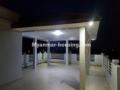 Myanmar real estate - for rent property - No.4158 - A Good Landed house for Rent in South Okkalarpa. - outside view