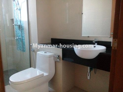 Myanmar real estate - for rent property - No.4173 - New residential condo building for rent in Ahlone! - bathroom view