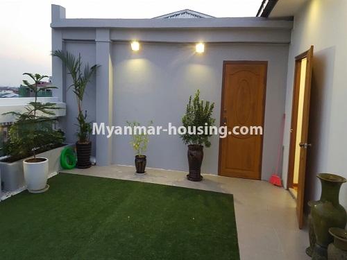 Myanmar real estate - for rent property - No.4174 - Pent house condo room for rent in Kamaryut! - balcony view