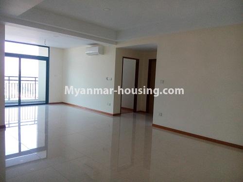 Myanmar real estate - for rent property - No.4179 - New residential condo building for rent in Ahlone! - living room