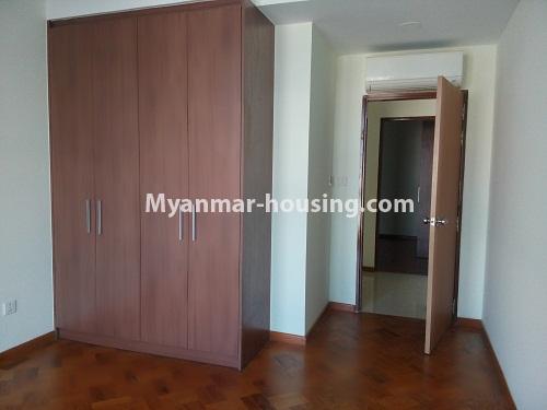Myanmar real estate - for rent property - No.4179 - New residential condo building for rent in Ahlone! - master bedroom view