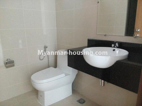 Myanmar real estate - for rent property - No.4179 - New residential condo building for rent in Ahlone! - bathroom view