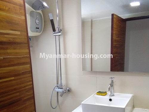 Myanmar real estate - for rent property - No.4180 - Nice condo room with excelolent view for rent in Bahan! - compound bathroom