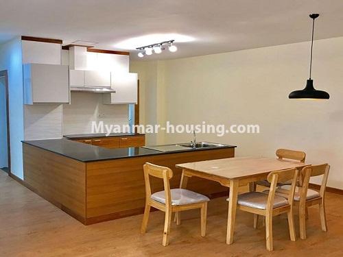 缅甸房地产 - 出租物件 - No.4186 - Standard condominum room for rent in Mingalardon! - kitchen and dining area view