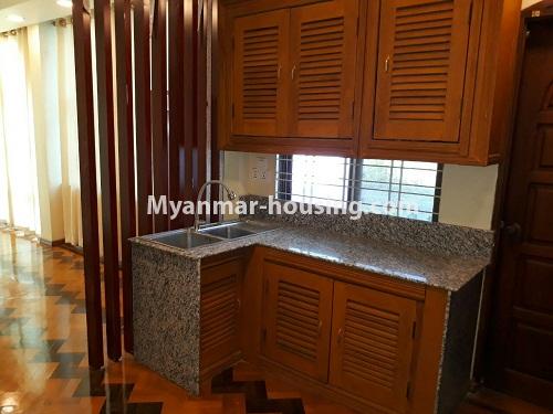 Myanmar real estate - for rent property - No.4187 - Serviced room for rent in Golden Valley, Bahan! - kitchen area