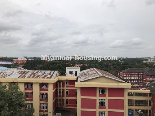 Myanmar real estate - for rent property - No.4189 - New condo room for rent in Ahlone! - town view from master bedroom