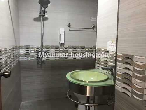 Myanmar real estate - for rent property - No.4189 - New condo room for rent in Ahlone! - bathroom