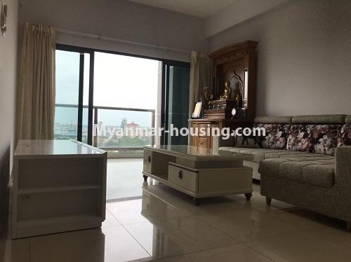 Myanmar real estate - for rent property - No.4190 - Hilltop Vista condo room for rent in Ahlone! - living room