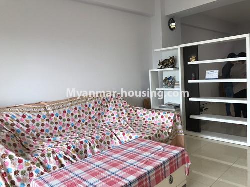Myanmar real estate - for rent property - No.4190 - Hilltop Vista condo room for rent in Ahlone! - living room view
