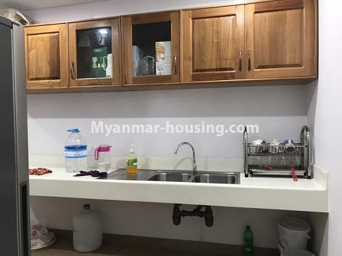 Myanmar real estate - for rent property - No.4190 - Hilltop Vista condo room for rent in Ahlone! - kitchen view