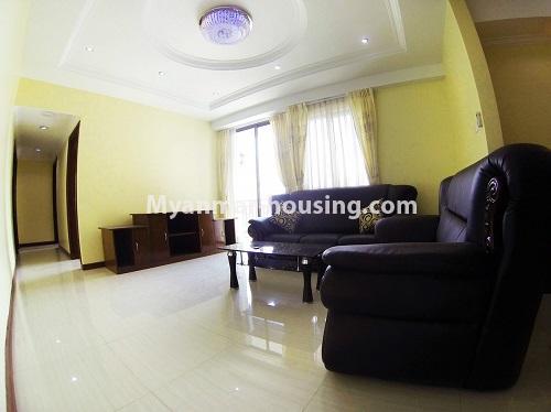 ミャンマー不動産 - 賃貸物件 - No.4192 - Pyay Garden condo room for rent in Sanchaung! - living room