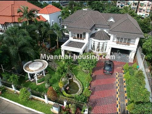 Myanmar real estate - for rent property - No.4194 - A nice villa for rent in Hlaing! - house and compound vew
