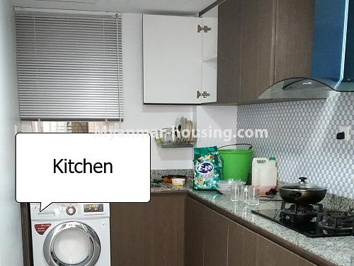 ミャンマー不動産 - 賃貸物件 - No.4196 - Star City condo room for rent in Thanlyin! - kitchen view