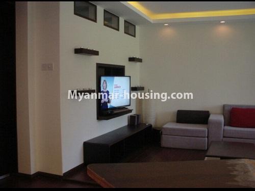 Myanmar real estate - for rent property - No.4199 - Serviced room for rent near Myanmar Plaza! - living room