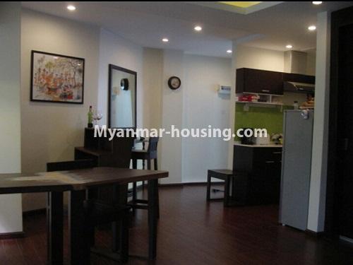 Myanmar real estate - for rent property - No.4199 - Serviced room for rent near Myanmar Plaza! - dining area