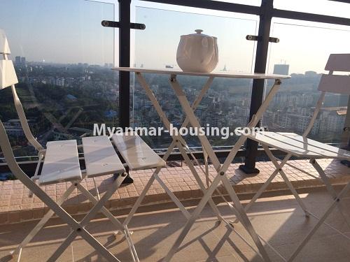 缅甸房地产 - 出租物件 - No.4213 - Nice condo room for rent in Golden City, Yankin! - Balcony view