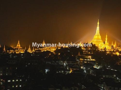 缅甸房地产 - 出租物件 - No.4213 - Nice condo room for rent in Golden City, Yankin! - shwedagon Pagoda view