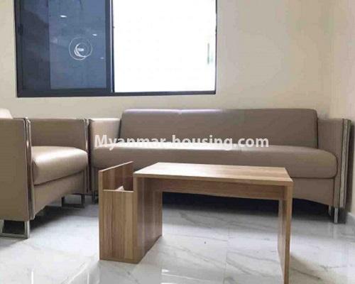 缅甸房地产 - 出租物件 - No.4214 - Furnished studio room in new mini condominium building for rent, Sanchaung! - living room