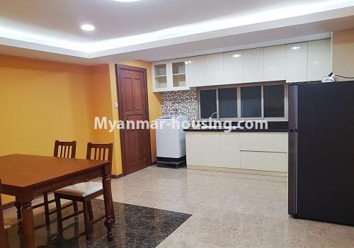 Myanmar real estate - for rent property - No.4215 - Condo room for rent in Sa mone Street, Dagon! - dining area and kitchen