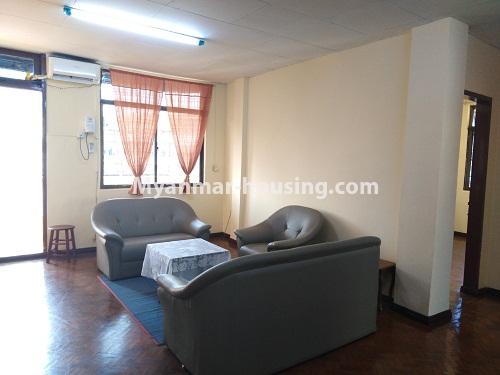 Myanmar real estate - for rent property - No.4218 - Apartment for rent closed to Hledan Junction! - living room view