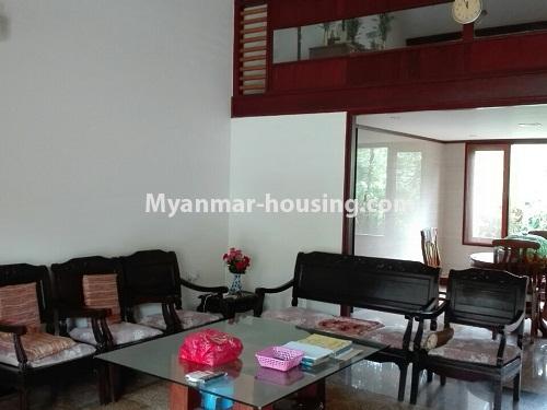 Myanmar real estate - for rent property - No.4221 - Landed house for rent in F.M.I, Hlaing Thar Yar - living room view and attic view