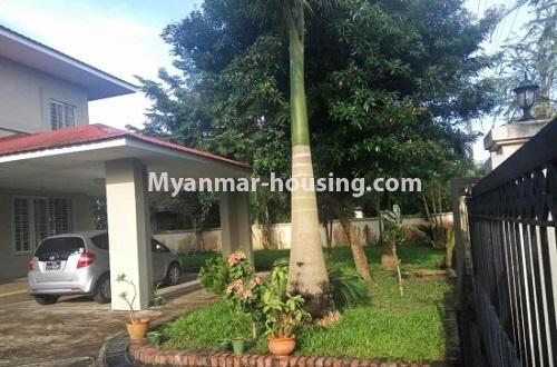 Myanmar real estate - for rent property - No.4222 - Landed house for rent in F.M.I, Hlaing Thar Yar - compound view