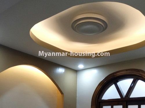 Myanmar real estate - for rent property - No.4223 - Condo room for rent in Downtown! - bedroom ceiling view