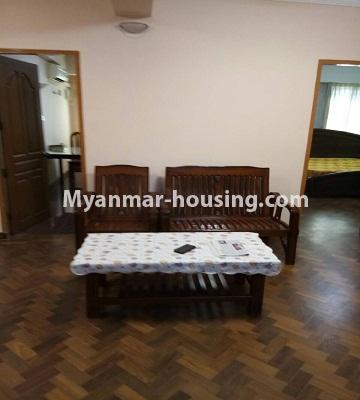 ミャンマー不動産 - 賃貸物件 - No.4226 - Condo room for rent in University Yeik Mon Condo, Bahan! - living room area