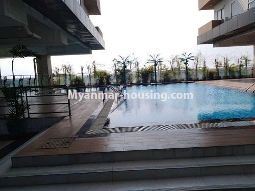 Myanmar real estate - for rent property - No.4229 - High floor condo room with nice view for rent in Ahlone! - swimming pool