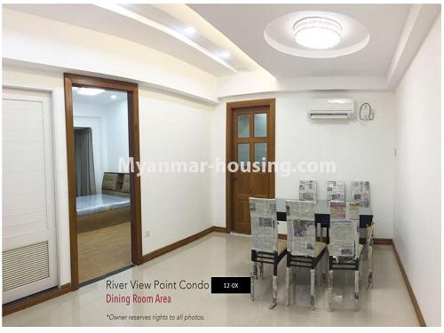 缅甸房地产 - 出租物件 - No.4229 - High floor condo room with nice view for rent in Ahlone! - dining area
