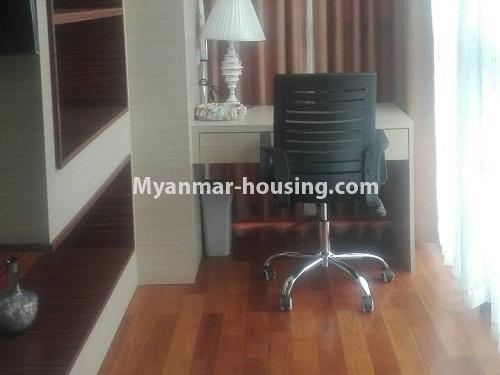 Myanmar real estate - for rent property - No.4232 - New condo Room for rent in the heart of Yangon! - study room view