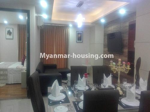 Myanmar real estate - for rent property - No.4232 - New condo Room for rent in the heart of Yangon! -  another viedw of dining area