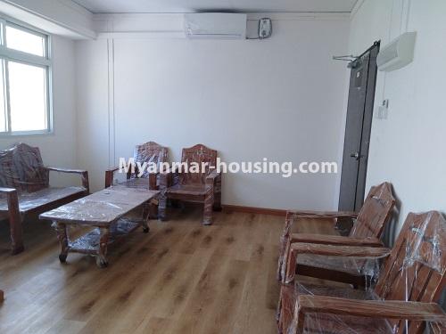 缅甸房地产 - 出租物件 - No.4234 - New condo room for rent in Dagon Seikkan! - View of the living room