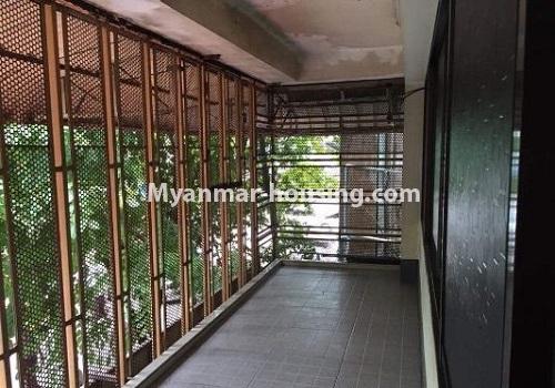 Myanmar real estate - for rent property - No.4243 - Condo room for rent in Botahtaung! - balcony view
